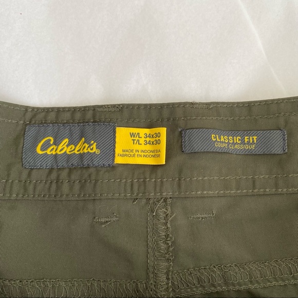Cabela Cargo Hiking Fishing Zip Off Army Green Utility Pants Shorts - Picture 4 of 10